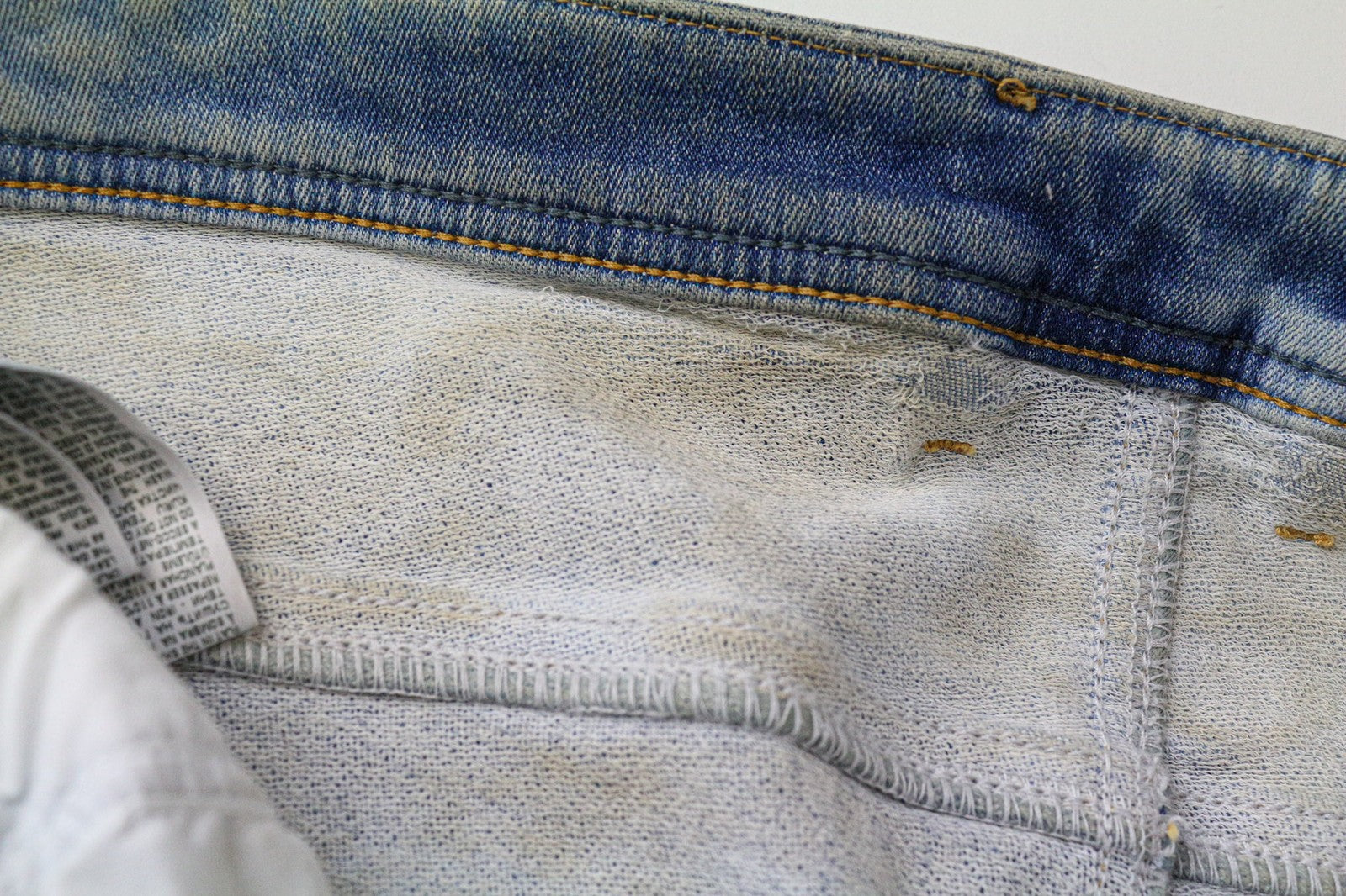 DIESEL Krooley-T 087AE Men's W32 Slim Blue Cotton Stretch Jeans Ripped Worn