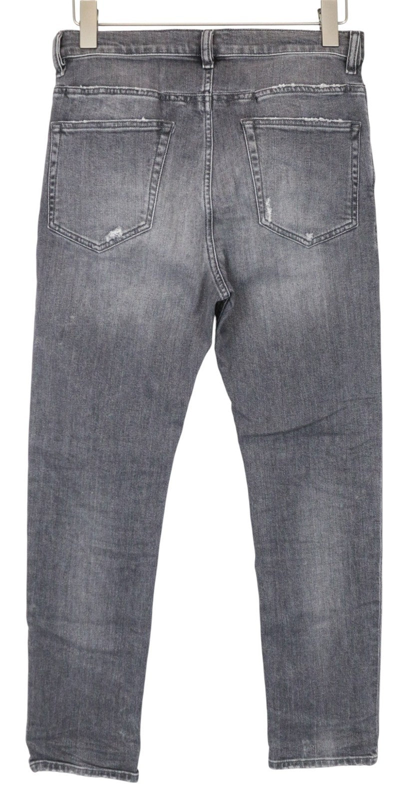 DIESEL D-Eetar 0890F Men's W28/L32 Grey Cotton Stretch Ripped Taper Jeans