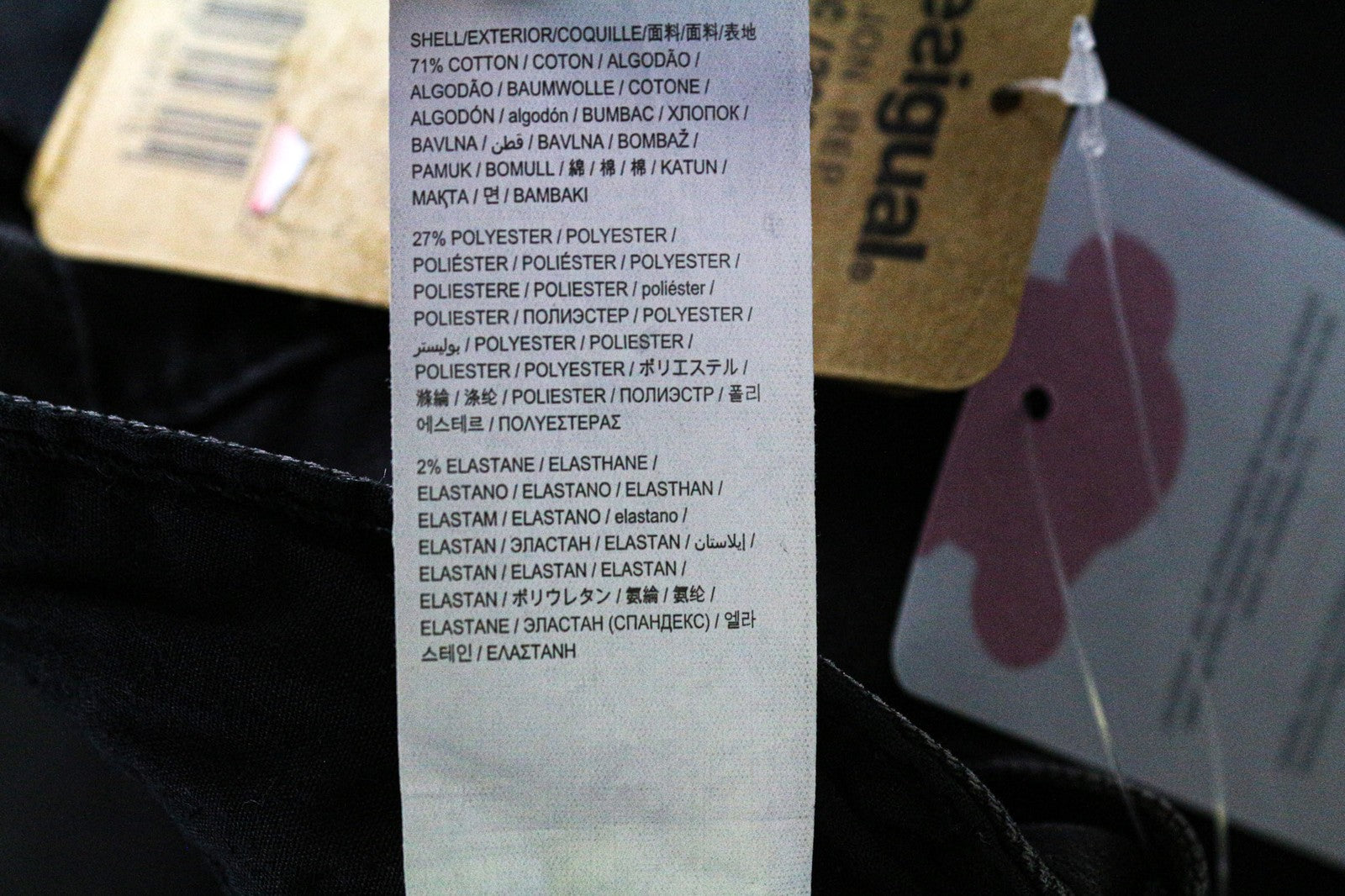 DESIGUAL Jon Men's W30 Slim Black Stretch Cotton Jeans Plain Casual Fit Style