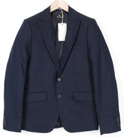 SCOTCH & SODA Ams Couture Men's S Navy Linen Cotton Blazer Single Button Peak