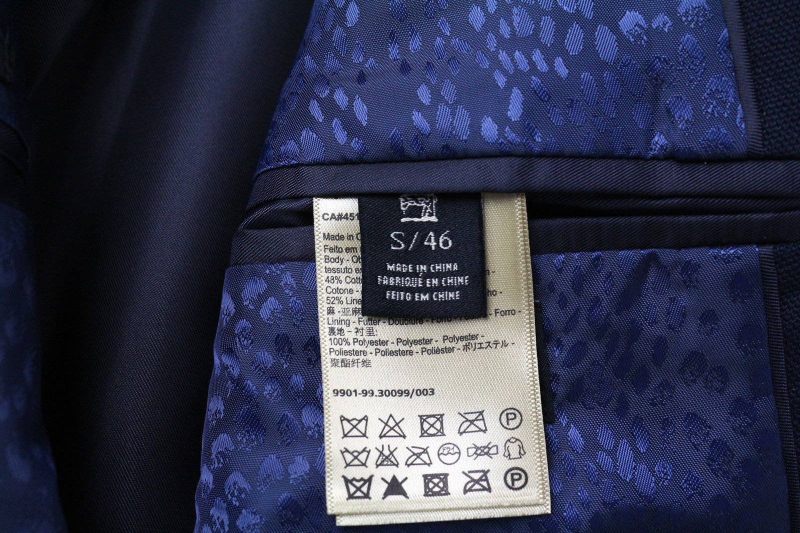 SCOTCH & SODA Ams Couture Men's S Navy Linen Cotton Blazer Single Button Peak