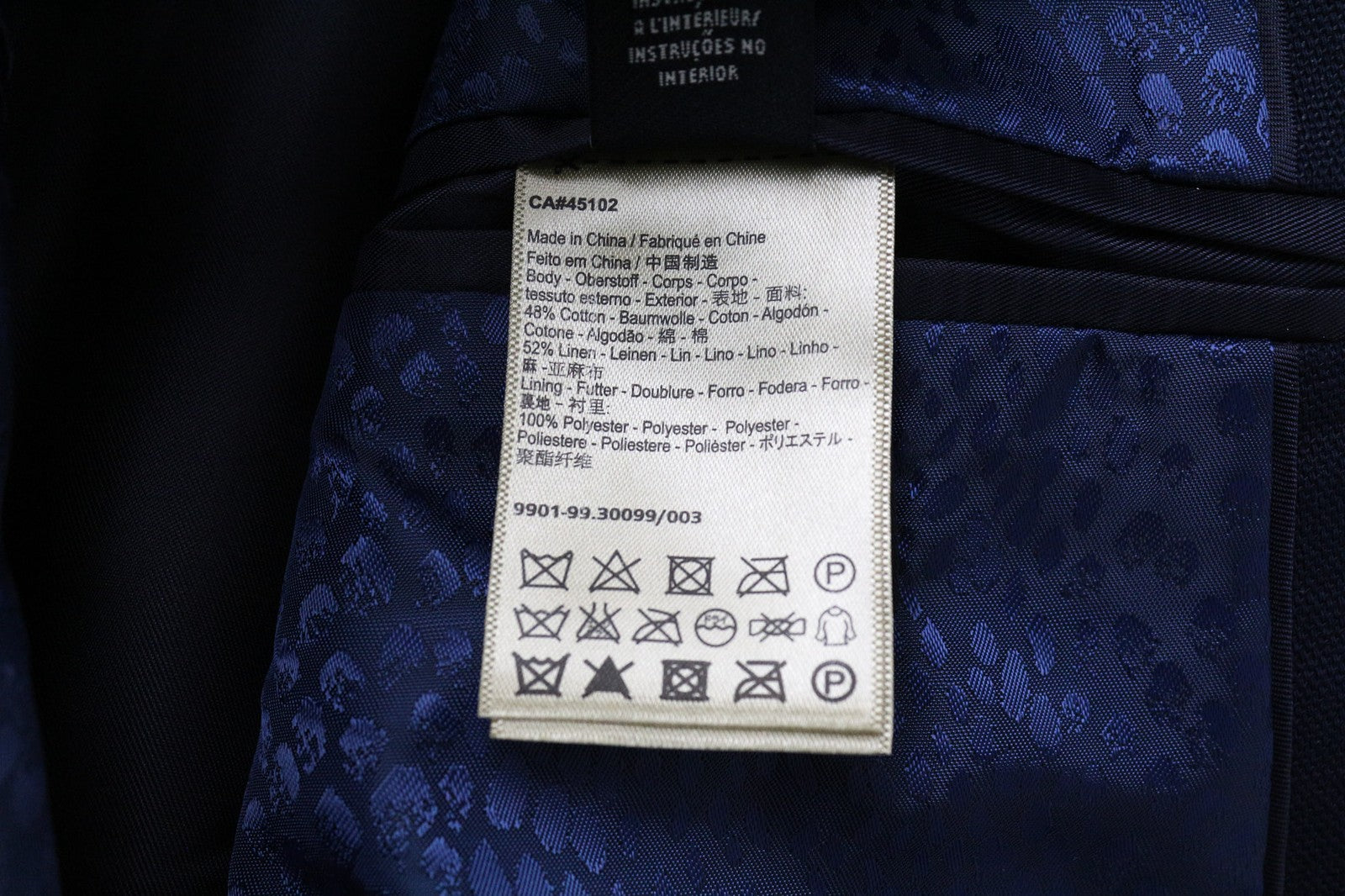 SCOTCH & SODA Ams Couture Men's S Navy Linen Cotton Blazer Single Button Peak