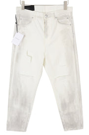 BALMAIN Men Jeans 29 White Distress Straight Fit Destroyed Dirty Look RRP690