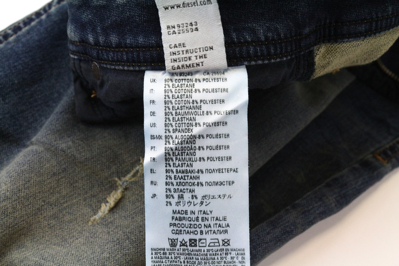 DIESEL Narrot CB-NE 0699V Men's W28 Slim Blue Stretch Sweat Jogg Carrot Jeans