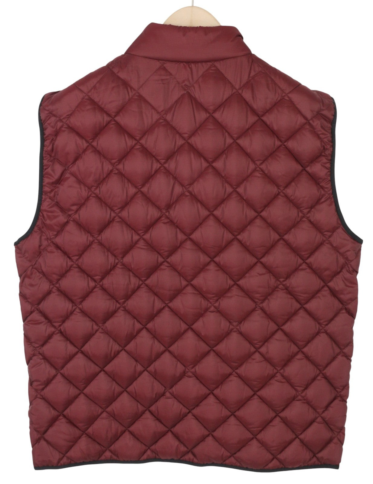 MICHAEL KORS Men Waistcoat XL Burgundy Quilted Insulated Full Zip Vest RRP199