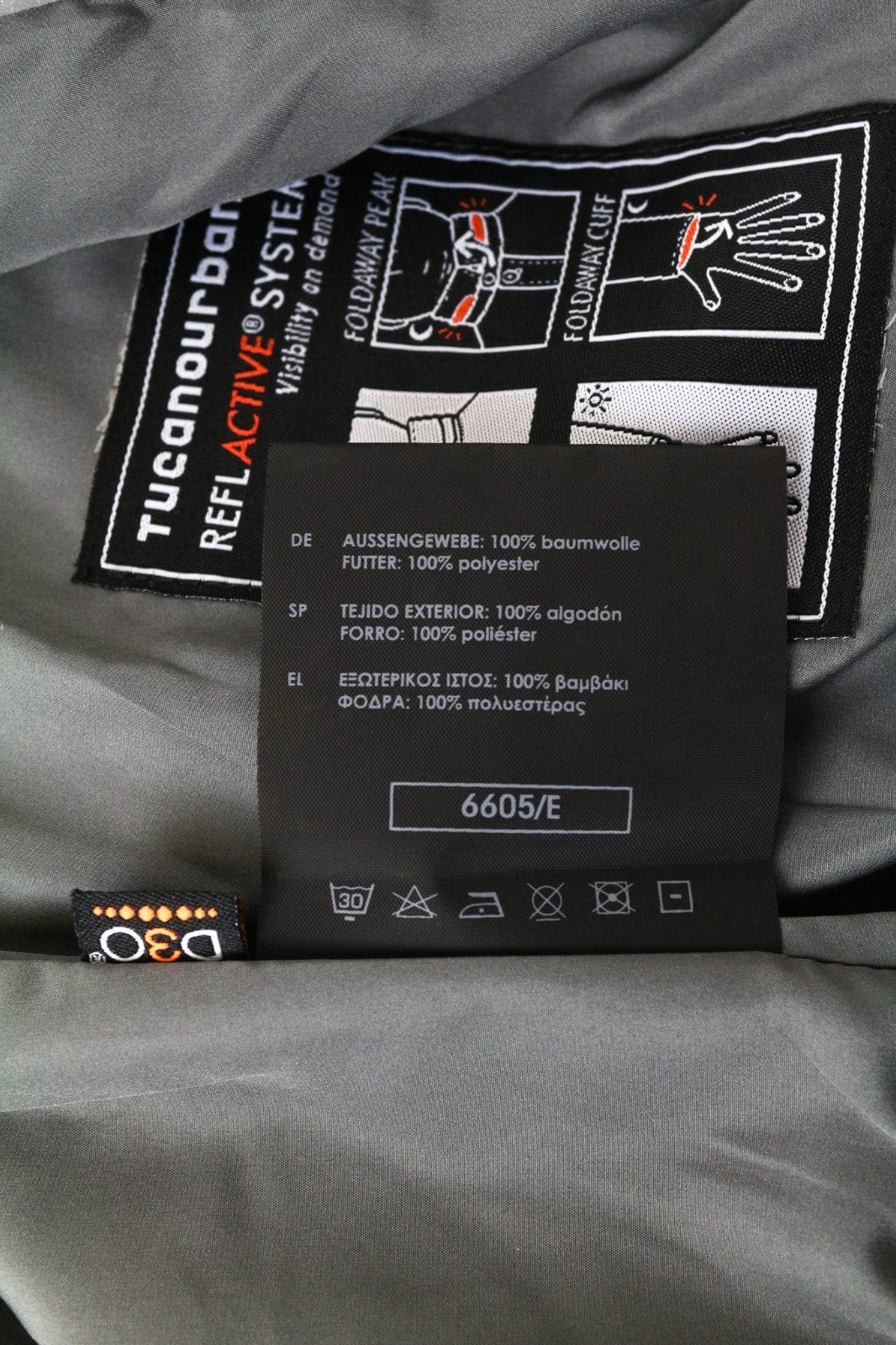 TUCANO URBANO Pol Men's S Grey Cotton Moto Windbreaker Water Resistant Jacket