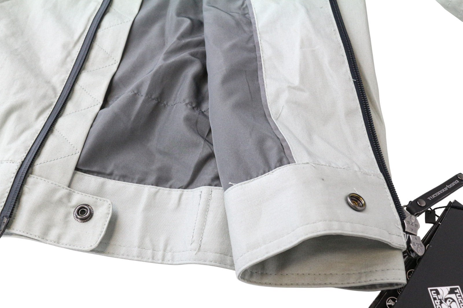 TUCANO URBANO Pol Men's S Grey Cotton Moto Windbreaker Water Resistant Jacket