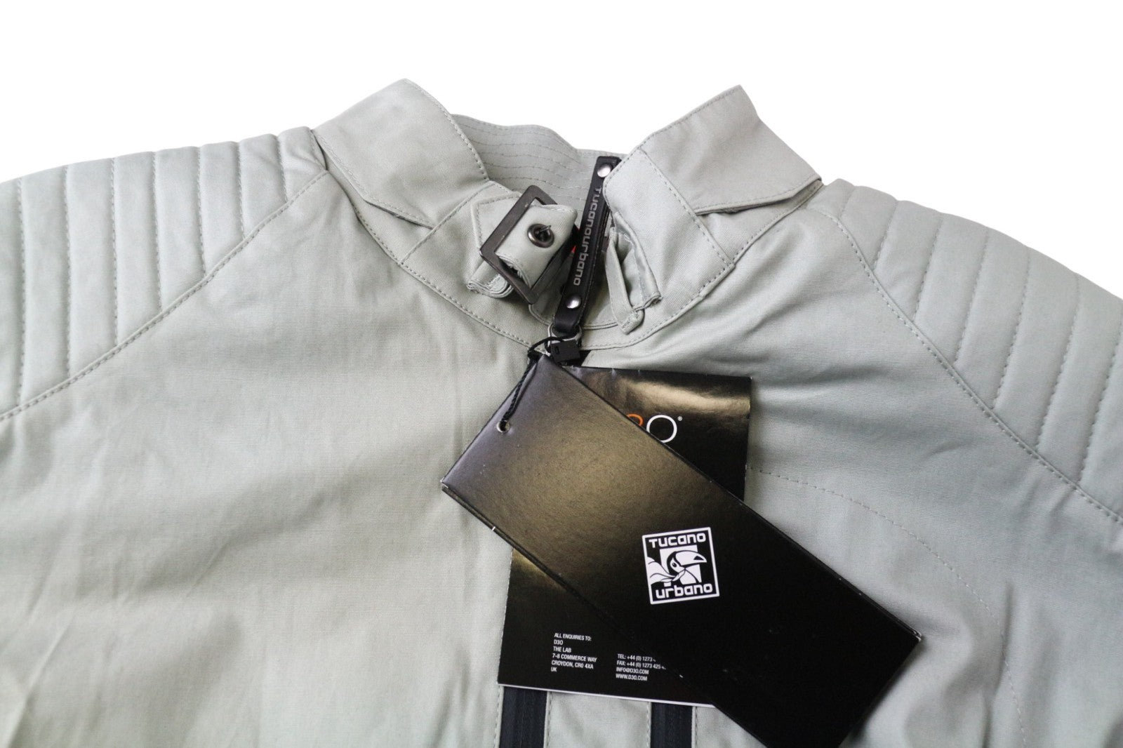 TUCANO URBANO Pol Men's S Grey Cotton Moto Windbreaker Water Resistant Jacket