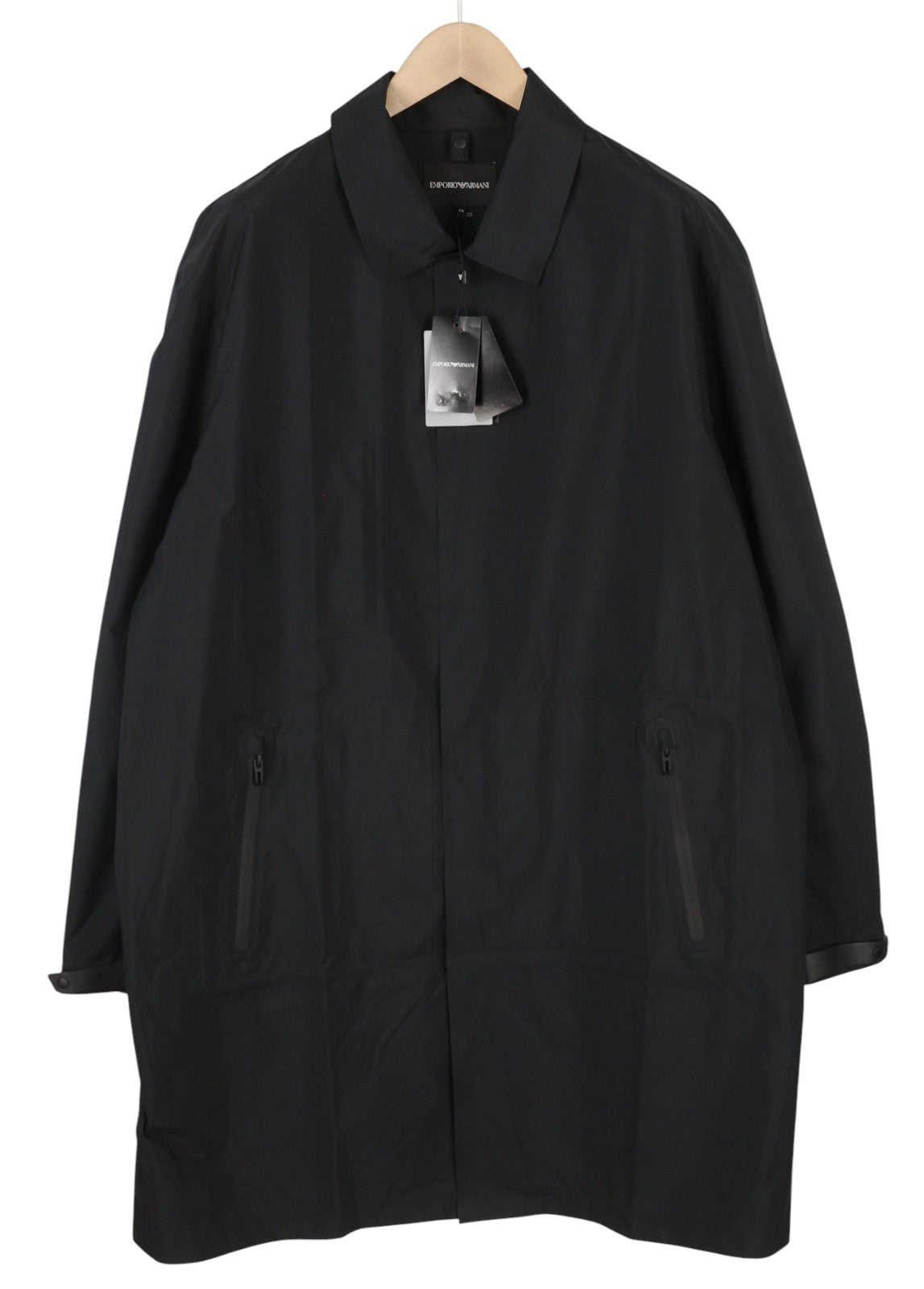 EMPORIO ARMANI Men Jacket ~3XL Black Trech Travel Water Repellent Thin RRP609