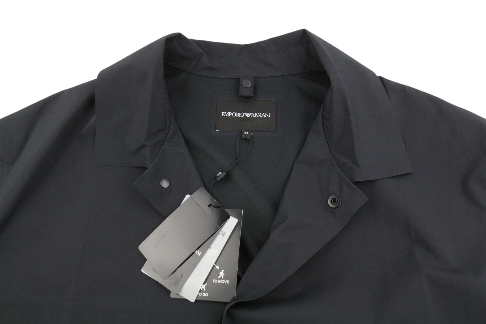 EMPORIO ARMANI Men Jacket ~3XL Black Trech Travel Water Repellent Thin RRP609