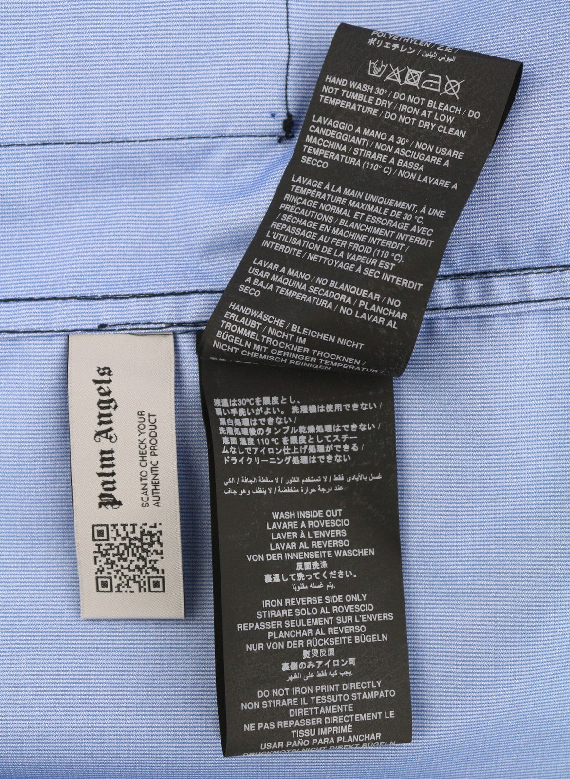 PALM ANGELS Men Jacket S Blue Overcoat Drawstring Waist Hooded Oversized RRP1250