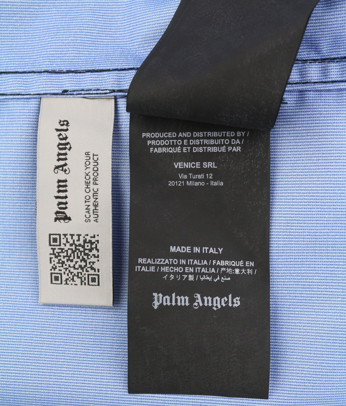 PALM ANGELS Men Jacket S Blue Overcoat Drawstring Waist Hooded Oversized RRP1250
