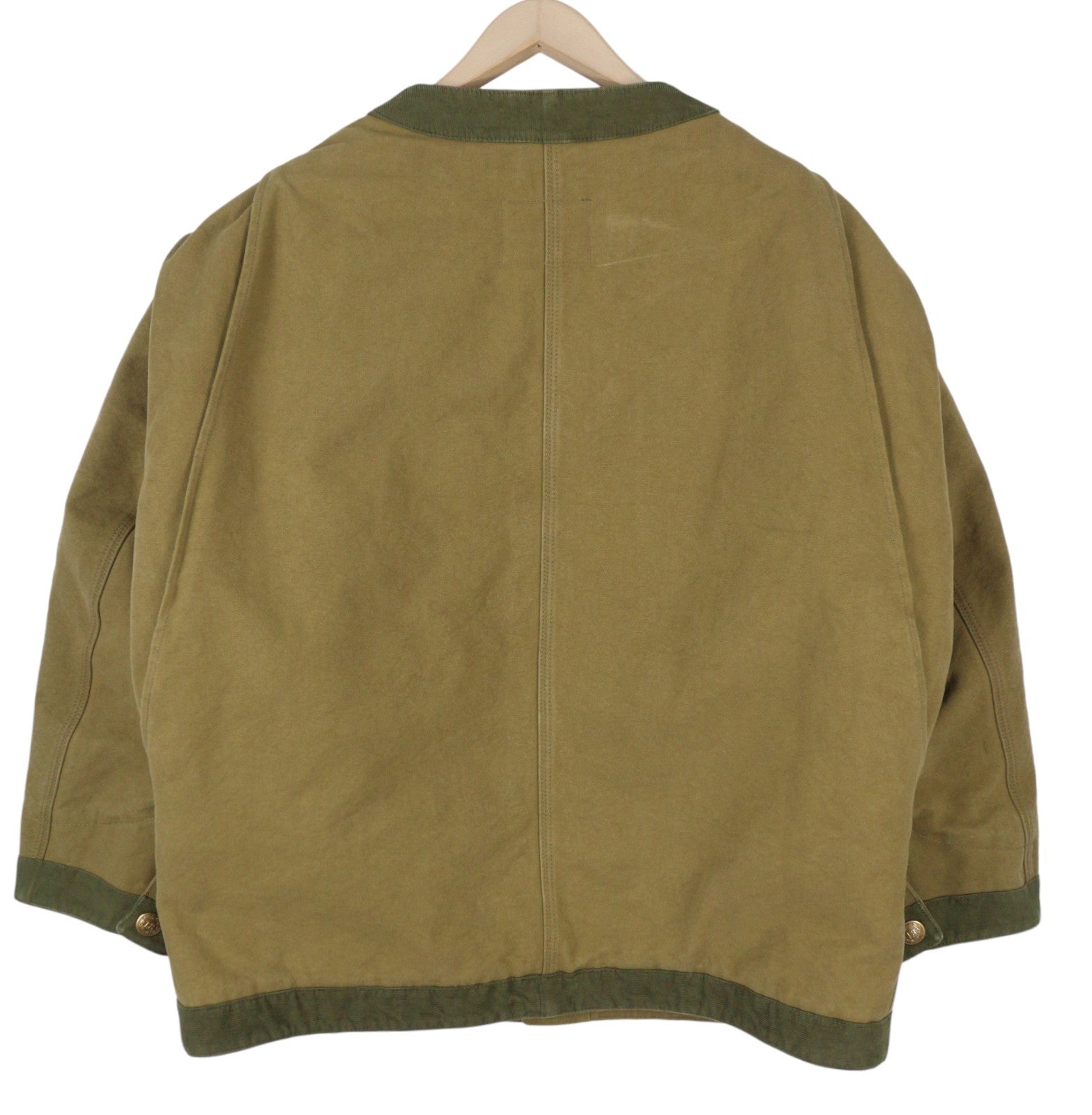 R13 Cord Trimmed Chore Women Jacket S Dusky Tan Canvas Oversized FW25 RRP1699