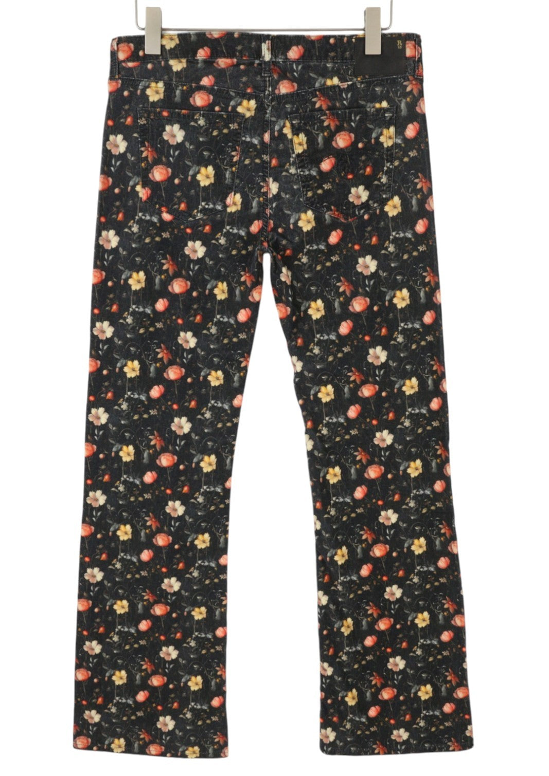 R13 Boy Flare Women Jeans 30 Lunar Petal Velveteen Floral Print FW25 RRP799