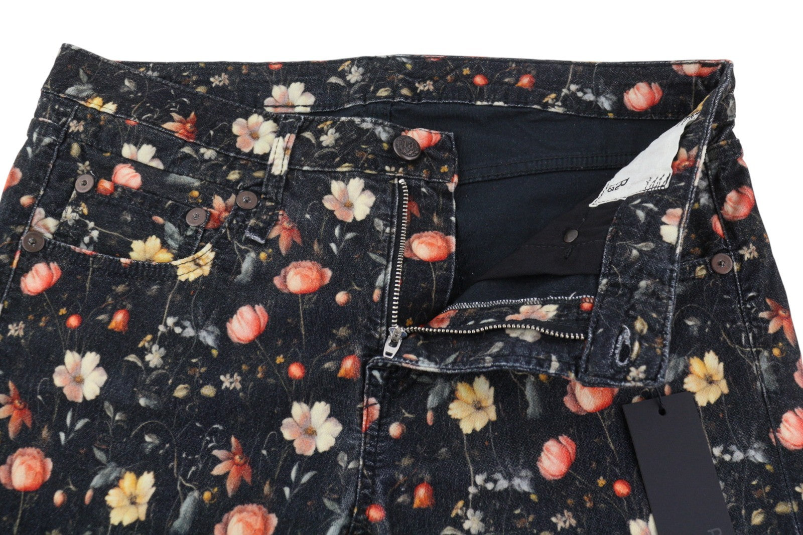 R13 Boy Flare Women Jeans 30 Lunar Petal Velveteen Floral Print FW25 RRP799