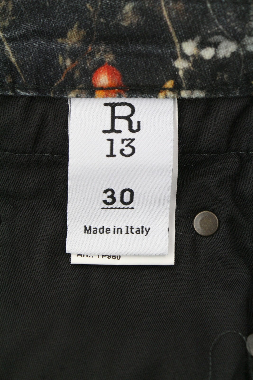 R13 Boy Flare Women Jeans 30 Lunar Petal Velveteen Floral Print FW25 RRP799