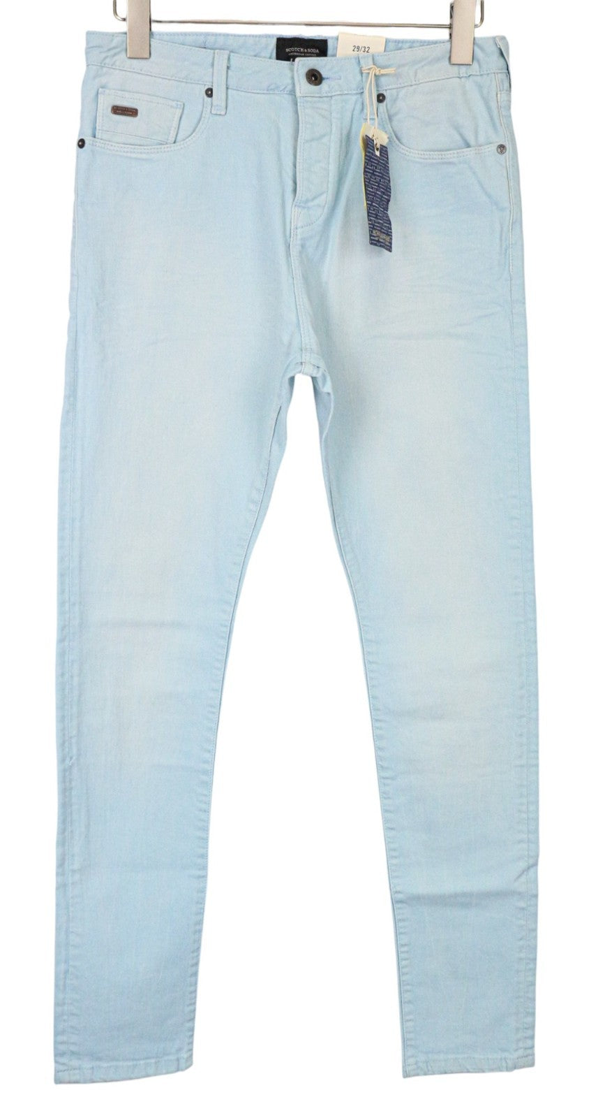 SCOTCH & SODA Steele Men's W29/L32 Blue Cotton Stretch Slim Trousers Casual