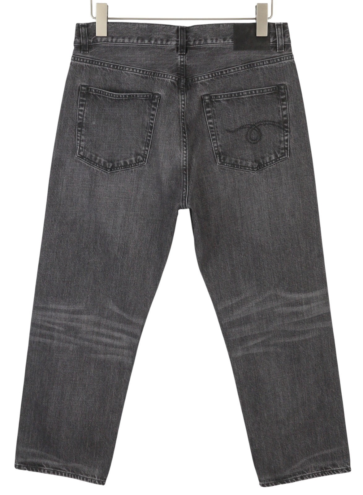 R13 Boyfriend Women Jeans 28 Wilson Black Whiskers Faded Denim Cropped Zip PS25