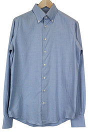 SUITSUPPLY Men's Shirt ~S Slim Cotton Blue Button Down Long Sleeve Smart Wear