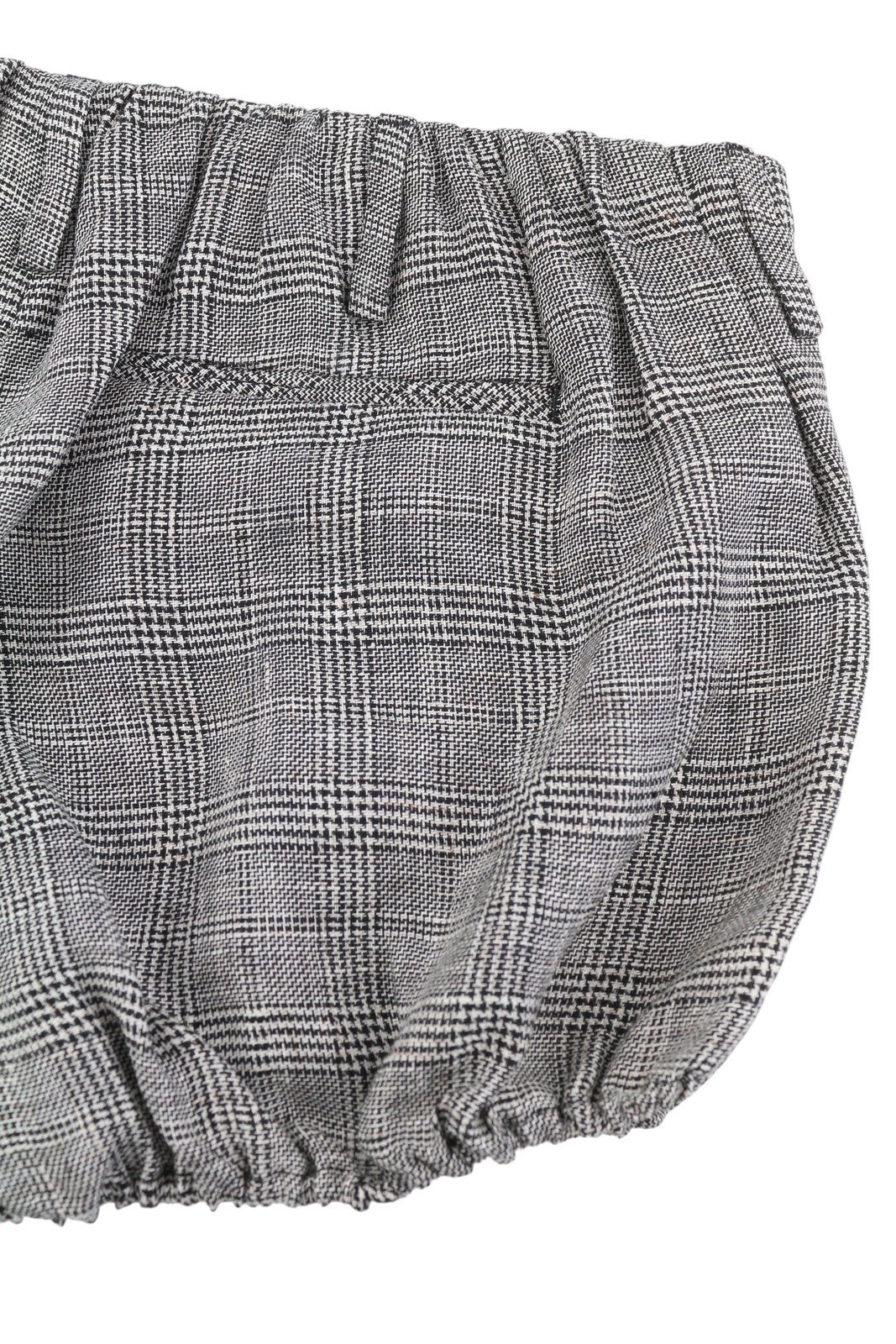 R13 Tailored Bloomers Women Shorts 27 Grey Plaid Linen Elastic Hem SS25 RRP499
