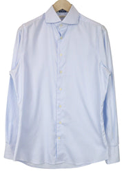 SUITSUPPLY Men's Shirt 39/15 1/2 Extra Slim Cotton Blue Striped Pattern Formal