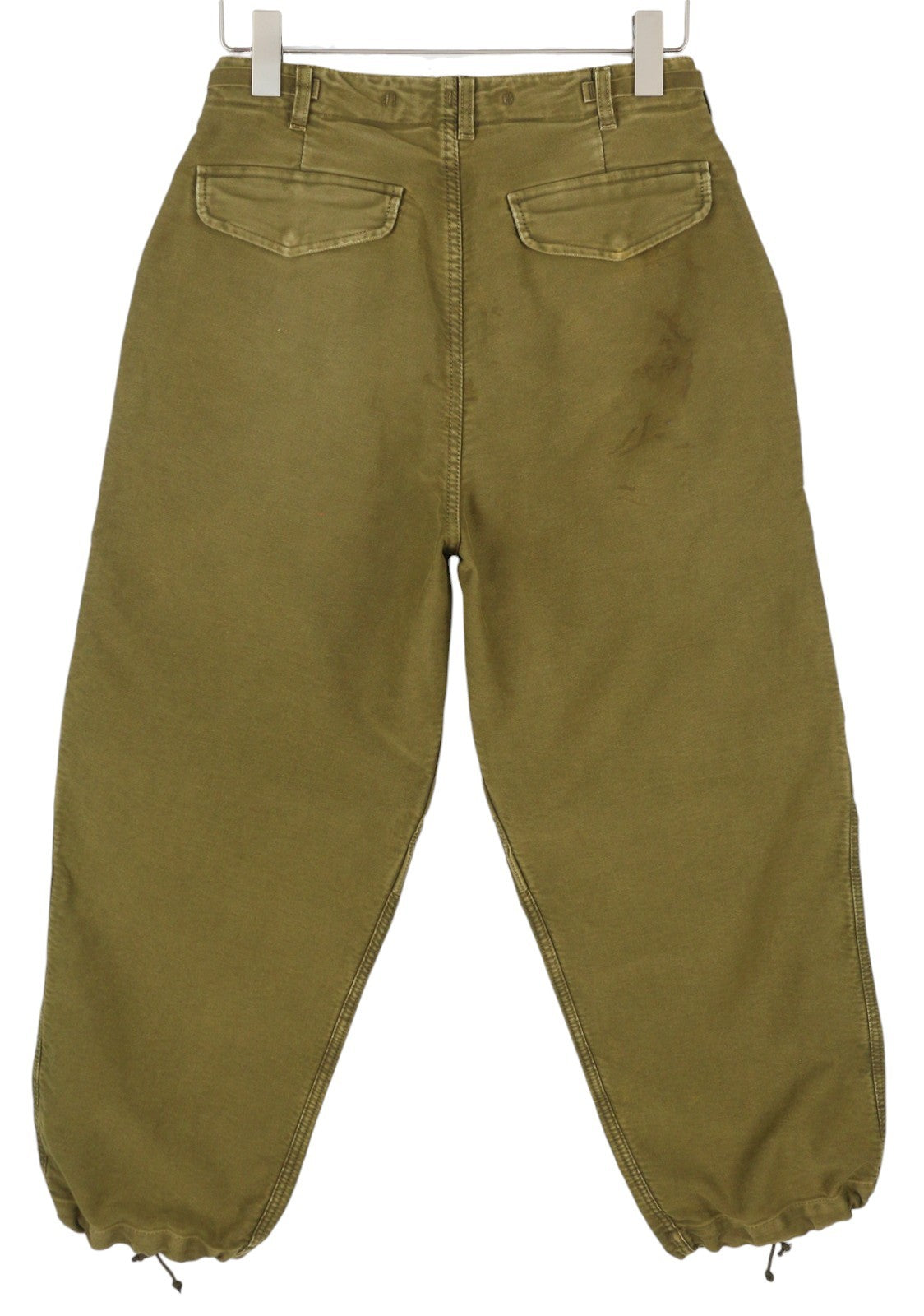 R13 Ankle Military Women Trousers 26 Olive Garment Dyed Cargo Logo FW25 RRP1199