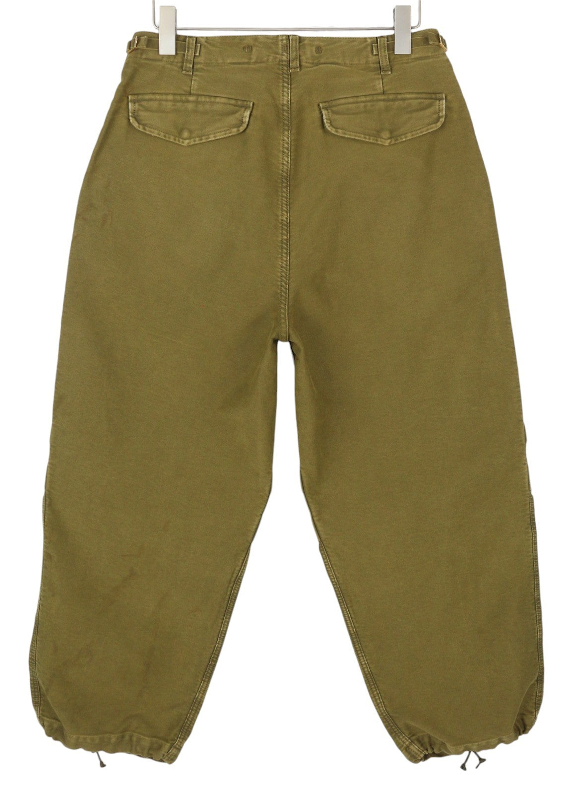 R13 Ankle Military Women Trousers 30 Olive Garment Dyed Cargo Zip FW25 RRP1199