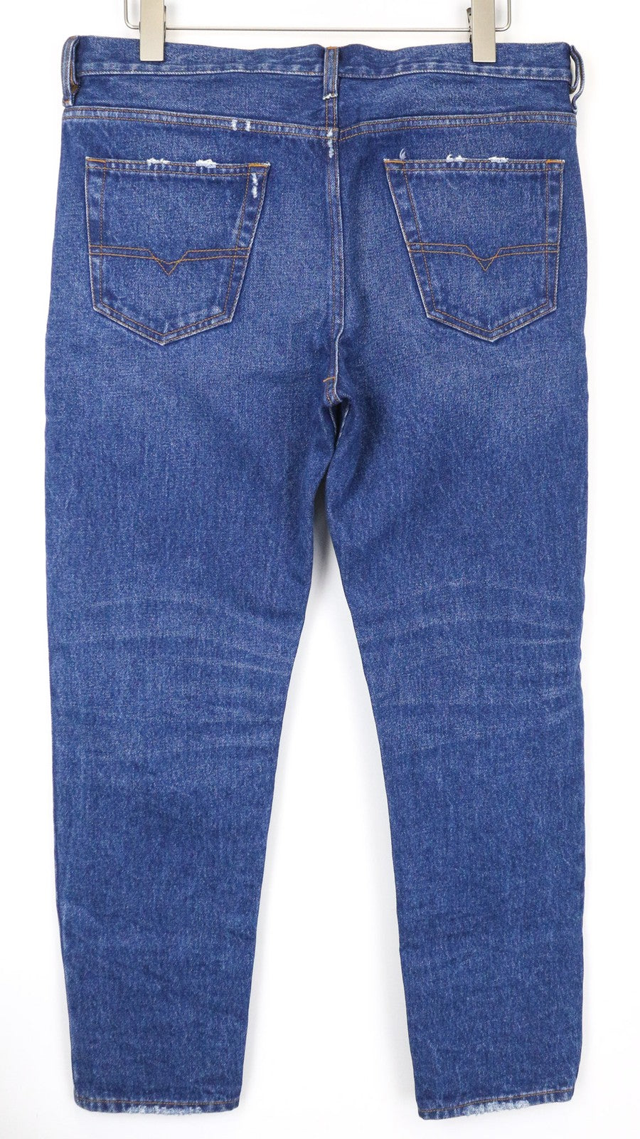 DIESEL Mharky 0078S Men's W34 Slim Blue Washed Button Fly Cotton Casual Jeans