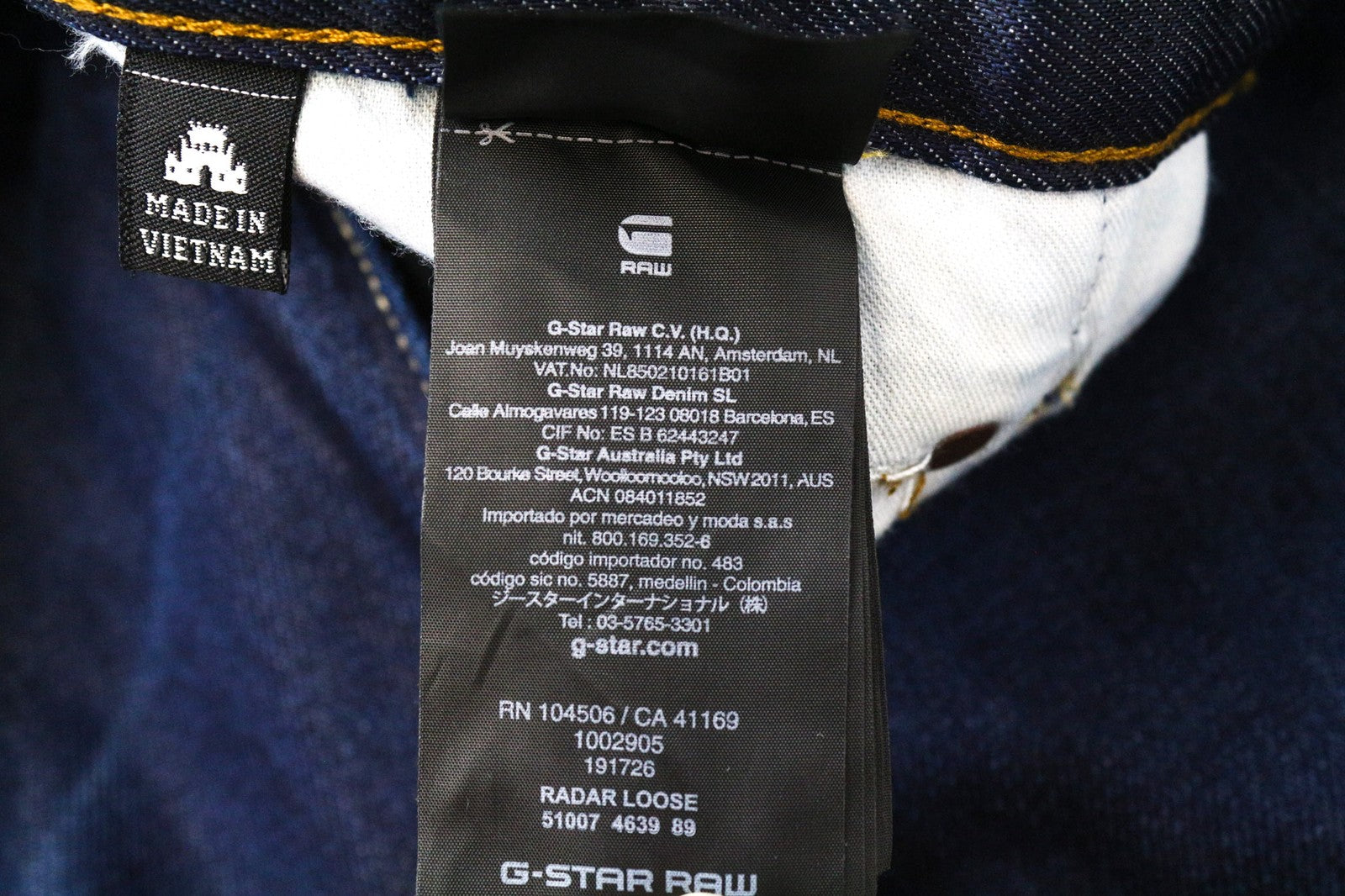 G-STAR RAW Radar Men's W28/L34 Blue Washed Pure Cotton Jeans Loose Fit Style