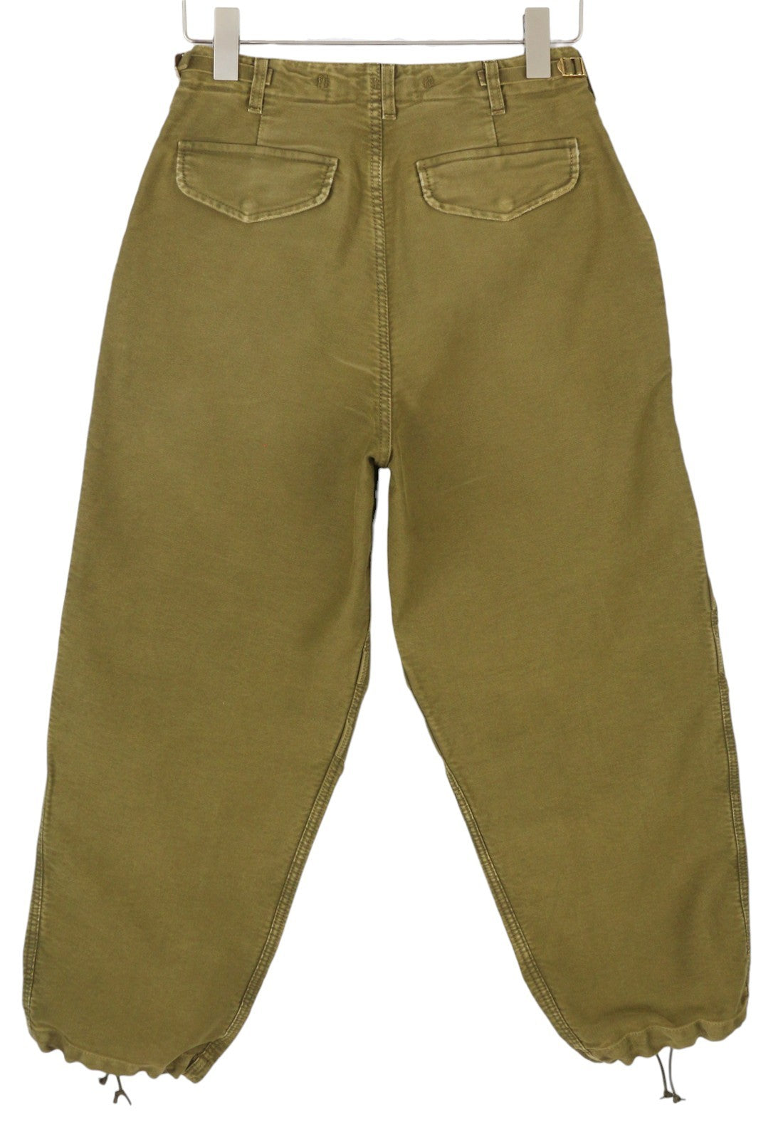 R13 Ankle Military Women Trousers 25 Olive Garment Dyed Cargo Logo FW25 RRP1199