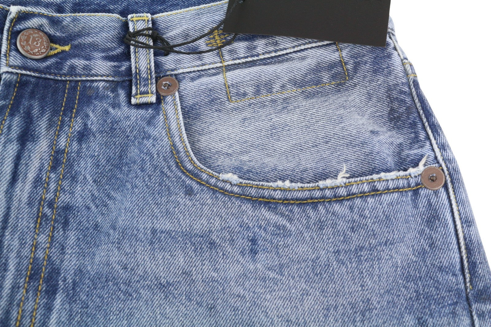 R13 Cuffed X-BF Women Jeans 27 Jasper Straight Whiskers Faded Blue Ankle PF25