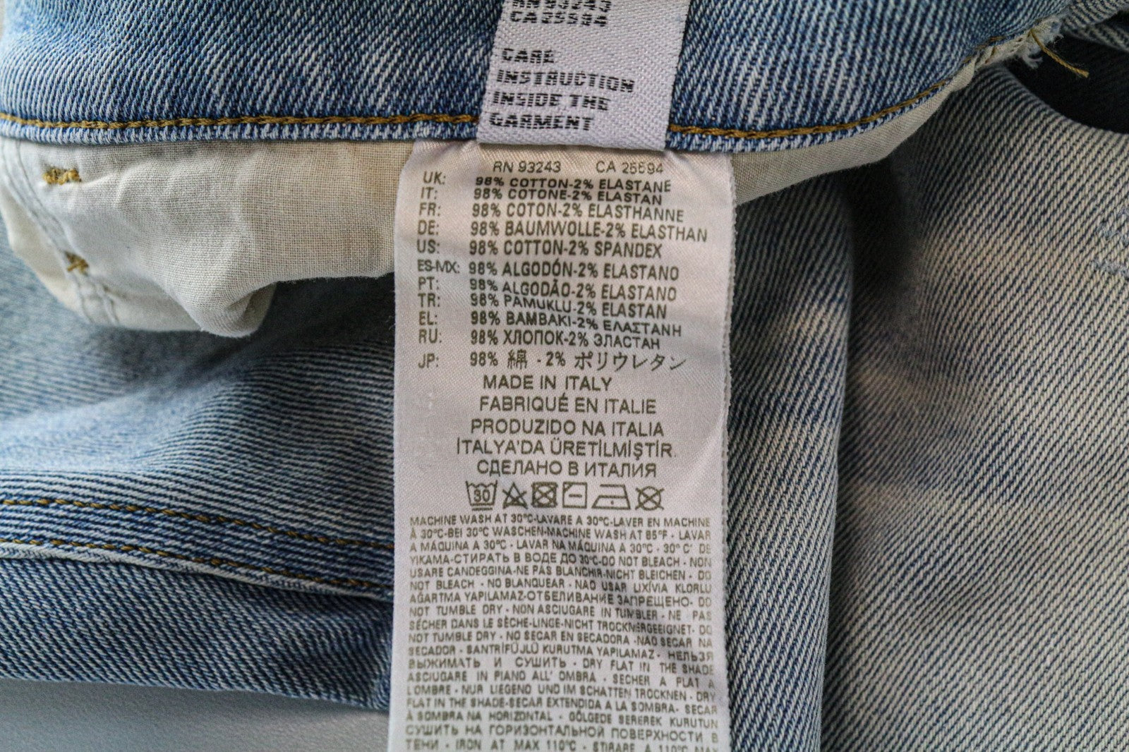 DIESEL D-Eetar 081AK Men's W34/L32 Blue Cotton Stretch Tapered Jeans Faded