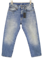R13 Cuffed X-BF Women Jeans 26 Jasper Straight Distress Whiskers Faded Blue FW25