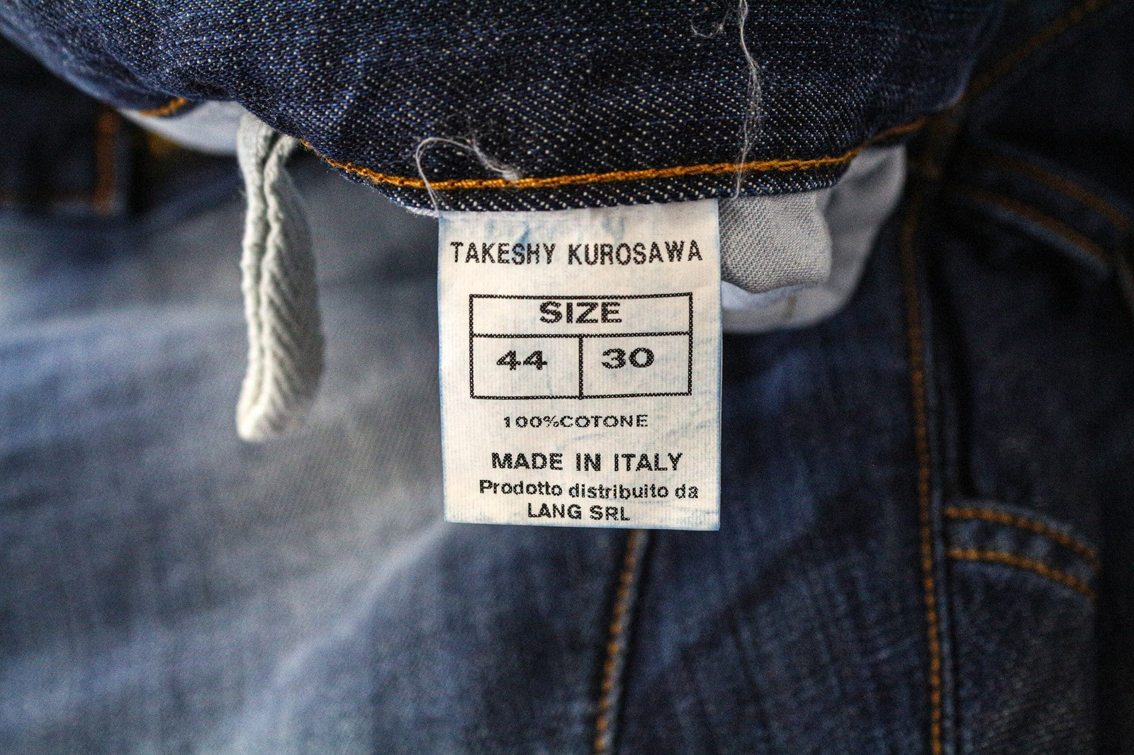 TAKESHY KUROSAWA Men's W30 Slim Blue Pure Cotton Washed Distressed Jeans Worn