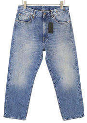 R13 Cuffed X-BF Women Jeans 29 Jasper Straight Whiskers Faded Blue Zip PF25