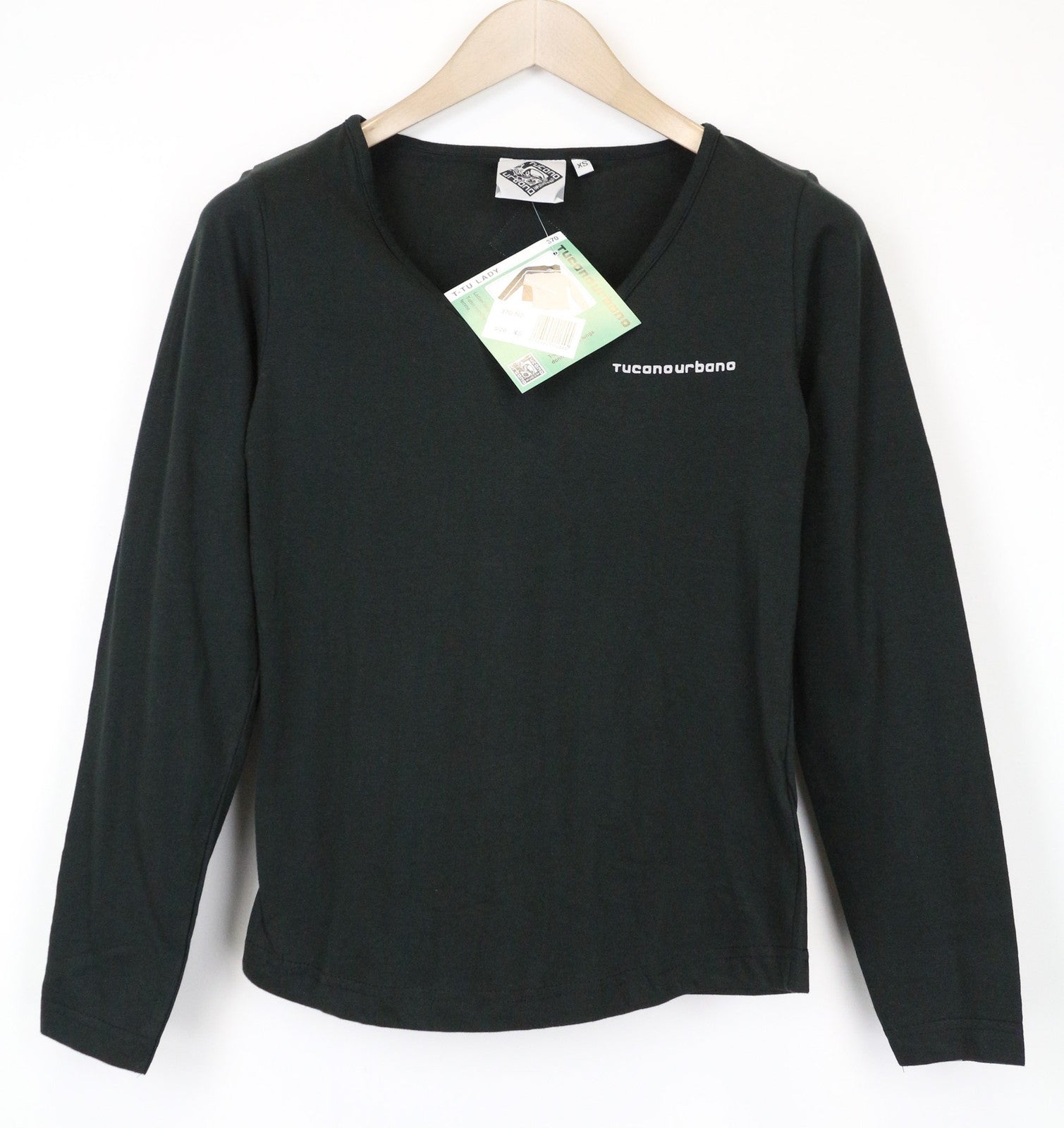 TUCANO URBANO T-TU Lady Women's XS Black Cotton Long Sleeve Casual Pullover