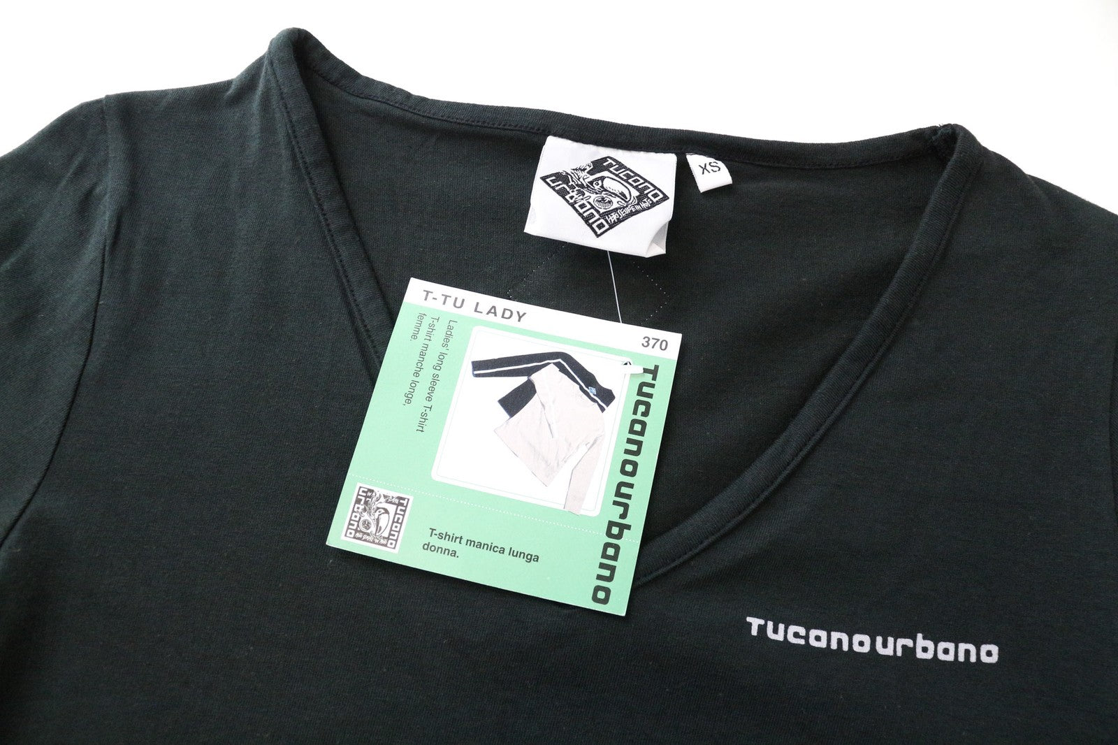 TUCANO URBANO T-TU Lady Women's XS Black Cotton Long Sleeve Casual Pullover