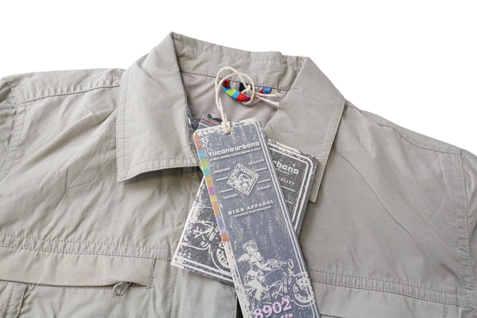 TUCANO URBANO Demetra Women's IT38 Beige Grey Cotton Moto Jacket Windproof