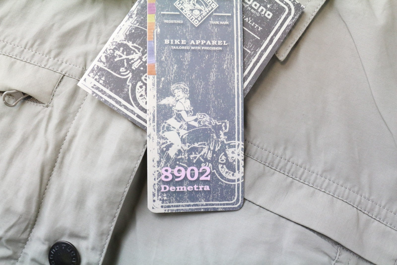 TUCANO URBANO Demetra Women's IT38 Beige Grey Cotton Moto Jacket Windproof