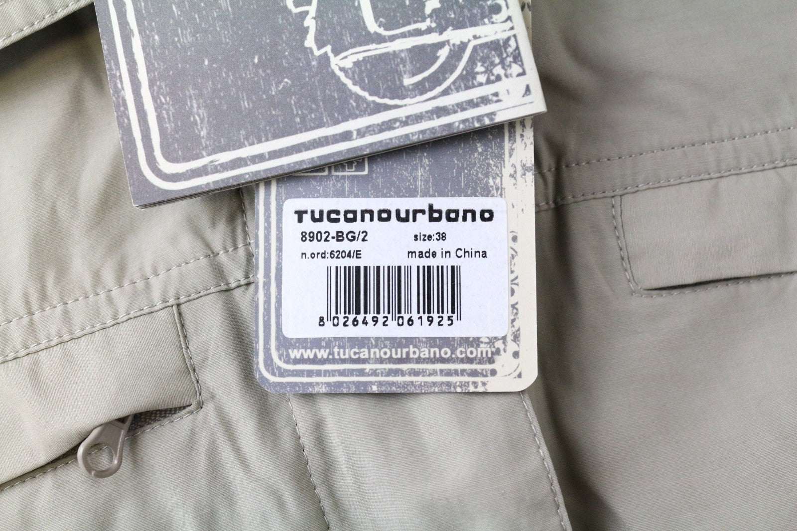 TUCANO URBANO Demetra Women's IT38 Beige Grey Cotton Moto Jacket Windproof