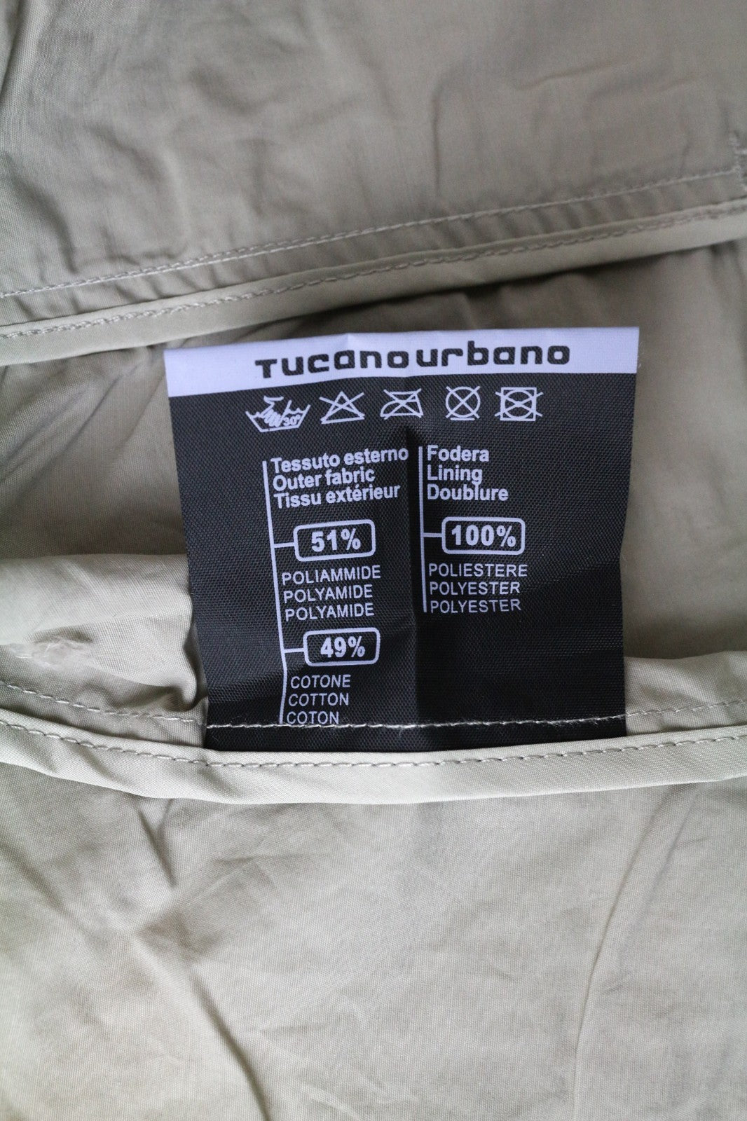 TUCANO URBANO Demetra Women's IT38 Beige Grey Cotton Moto Jacket Windproof