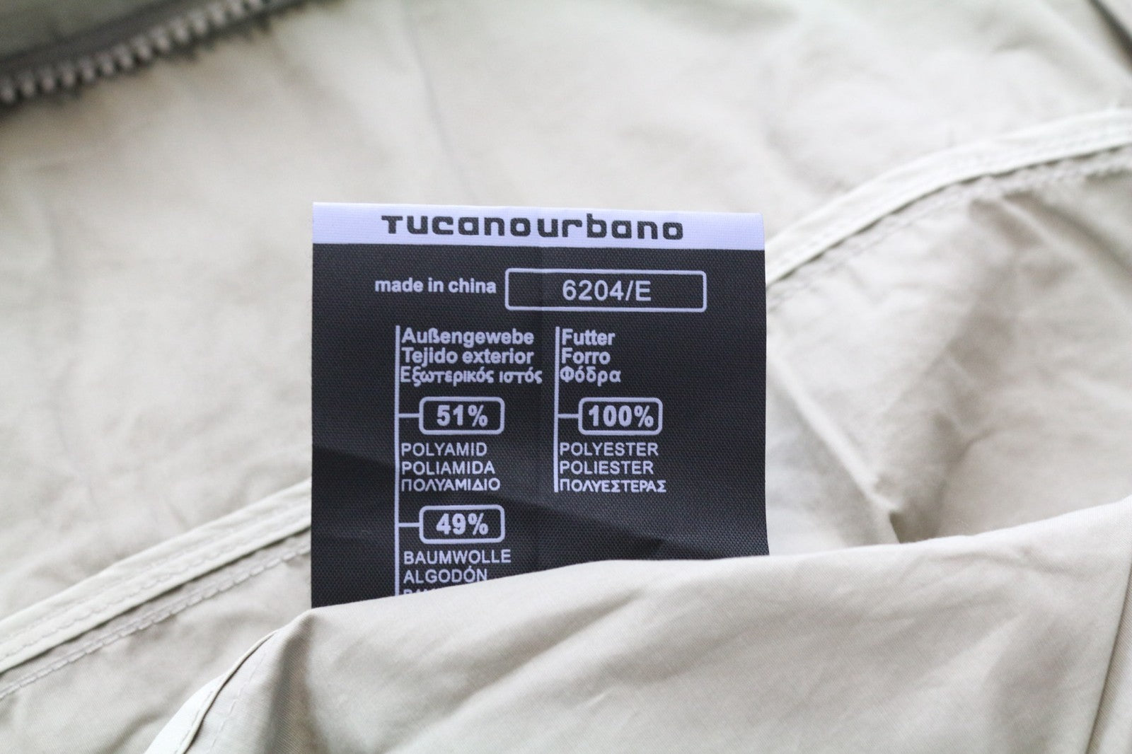 TUCANO URBANO Demetra Women's IT38 Beige Grey Cotton Moto Jacket Windproof