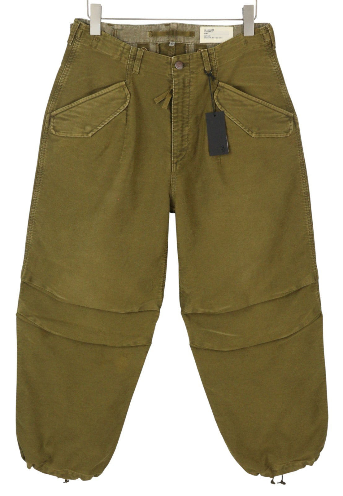 R13 Ankle Military Women Trousers 30 Olive Garment Dyed Moleskin FW25 RRP1199