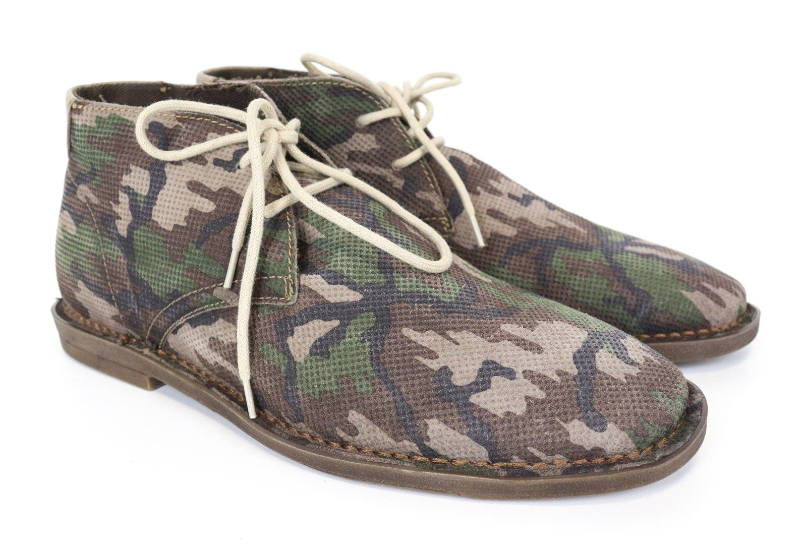 REPLAY Men's Shoes EU40 Brown Camouflage Pattern Lace-Up High-Top Casual