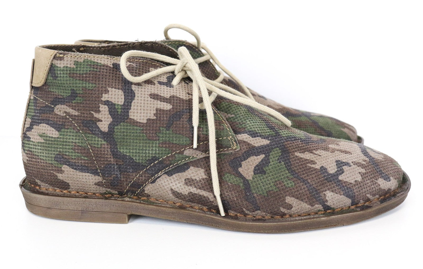 REPLAY Men's Shoes EU40 Brown Camouflage Pattern Lace-Up High-Top Casual