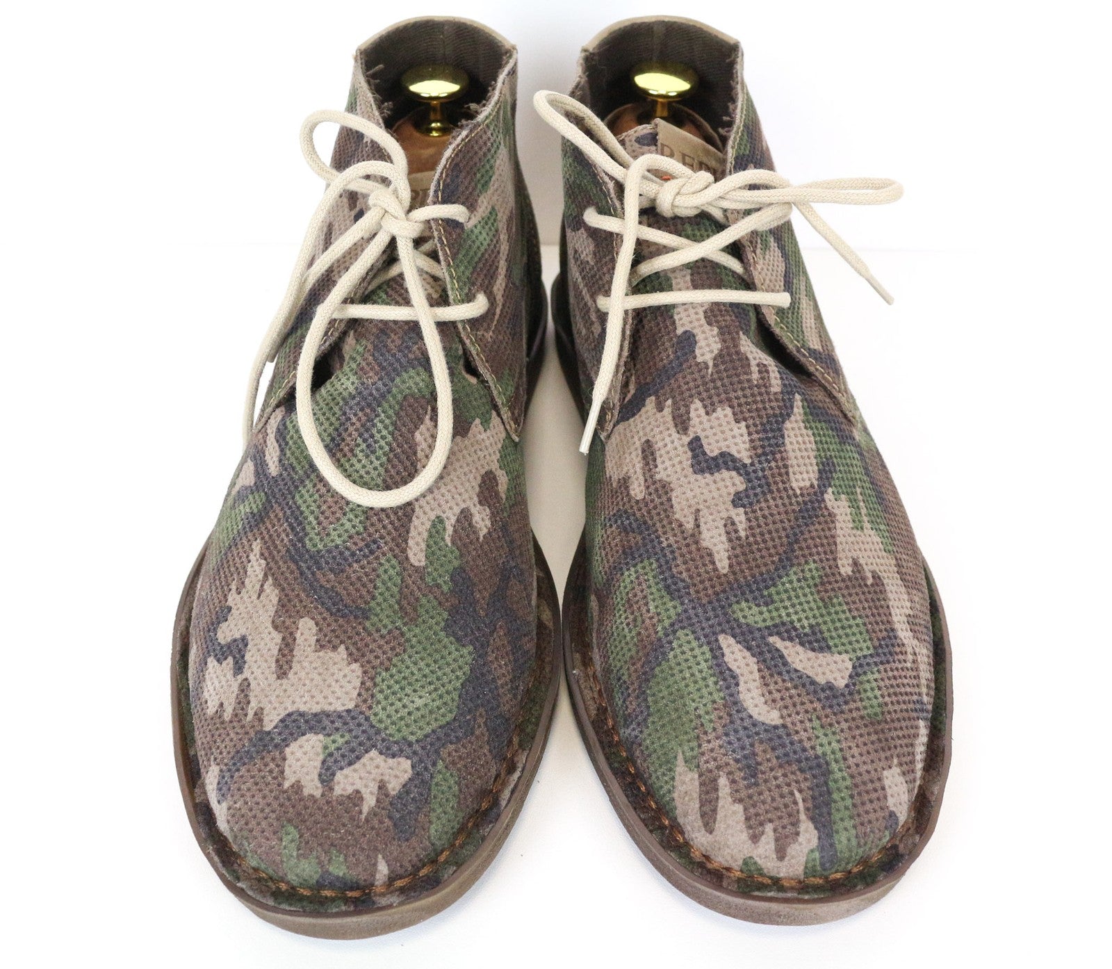 REPLAY Men's Shoes EU40 Brown Camouflage Pattern Lace-Up High-Top Casual