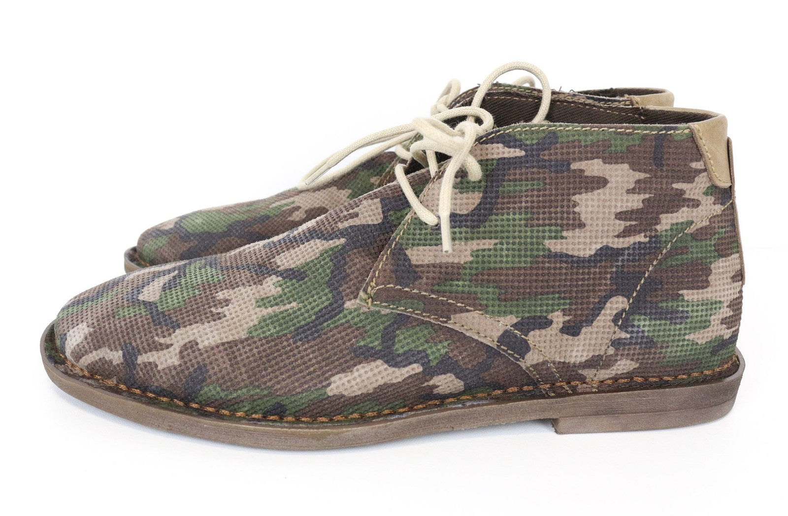 REPLAY Men's Shoes EU40 Brown Camouflage Pattern Lace-Up High-Top Casual