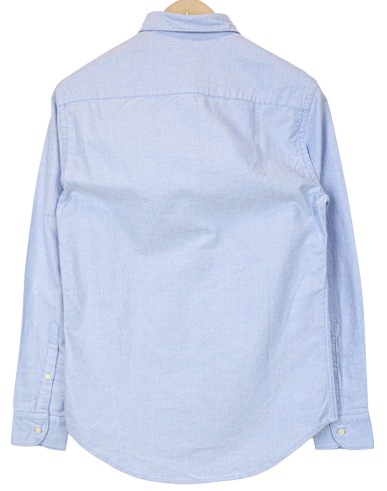 REPLAY Men's Shirt XS Light Blue Melange Pure Cotton Pocket Smart Casual