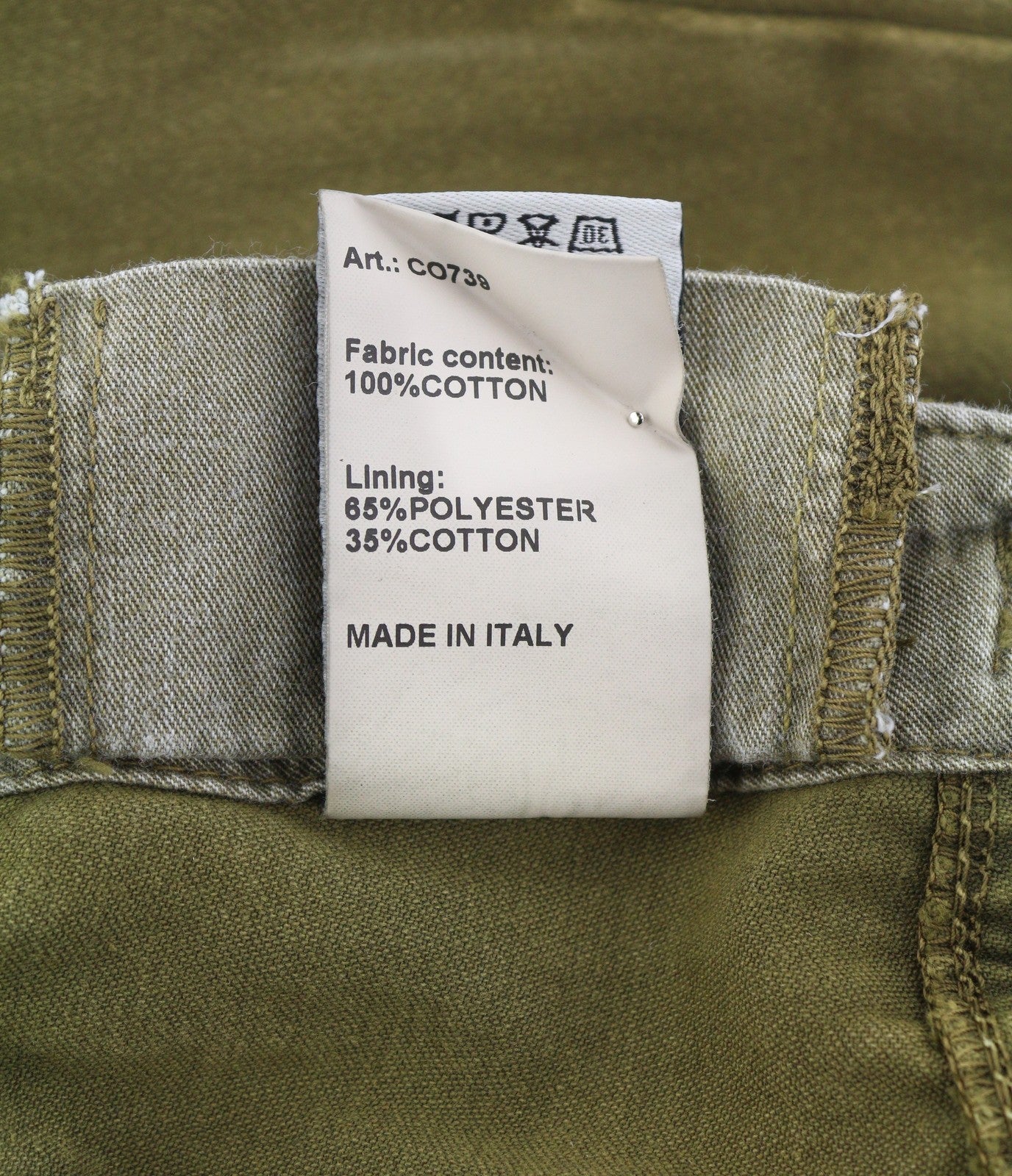 R13 Ankle Military Women Trousers 26 Olive Garment Dyed Cargo Zip FW25 RRP1199