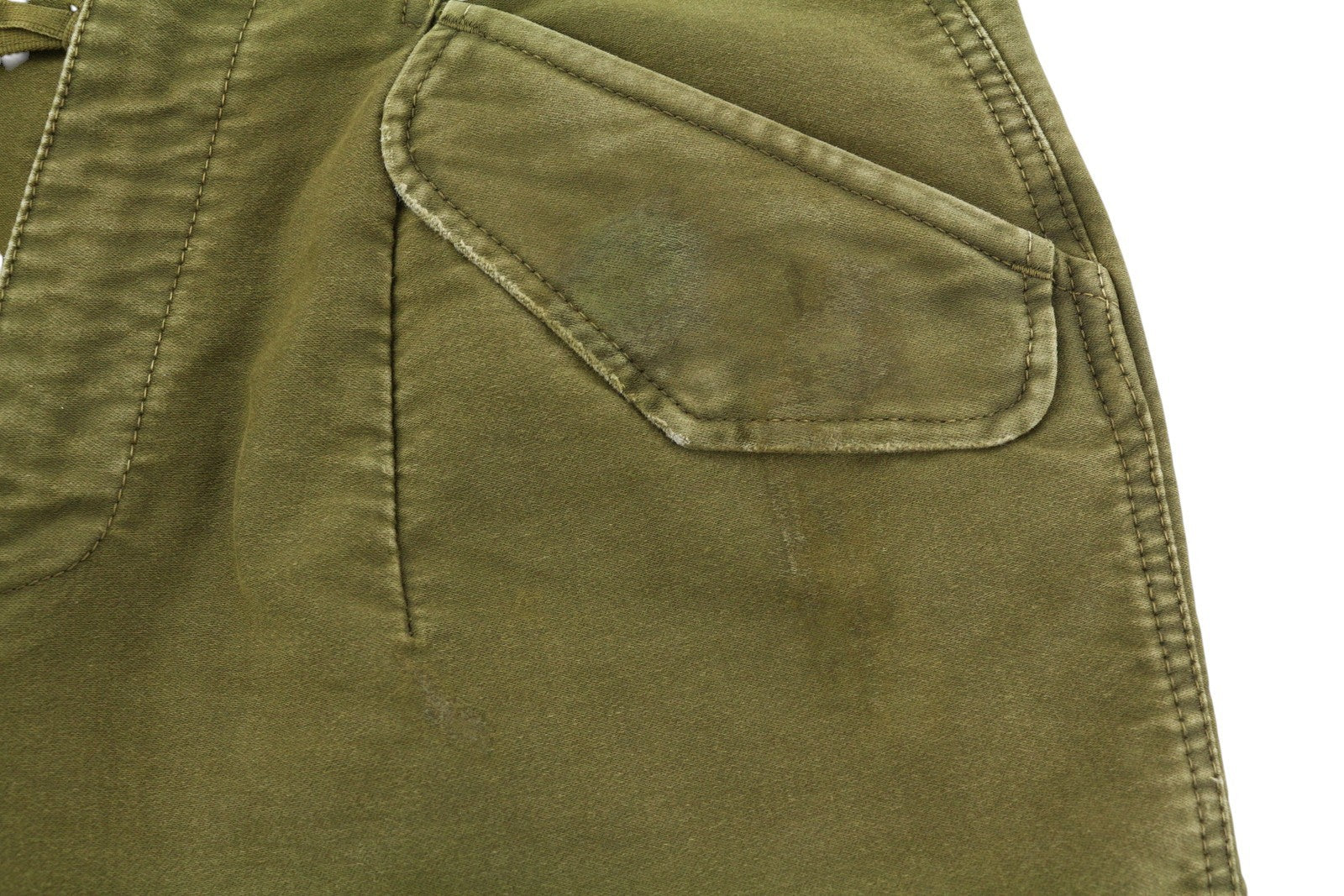 R13 Ankle Military Women Trousers 26 Olive Garment Dyed Cargo Zip FW25 RRP1199